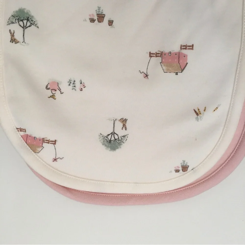 Carter's Baby Girls' Pink & Cream Printed Burp Cloths Set of 3 NEW